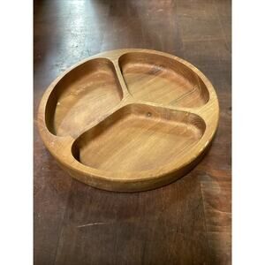 Dolphin Genuine Teakwood Divided Tray/Plate Made In Thailand